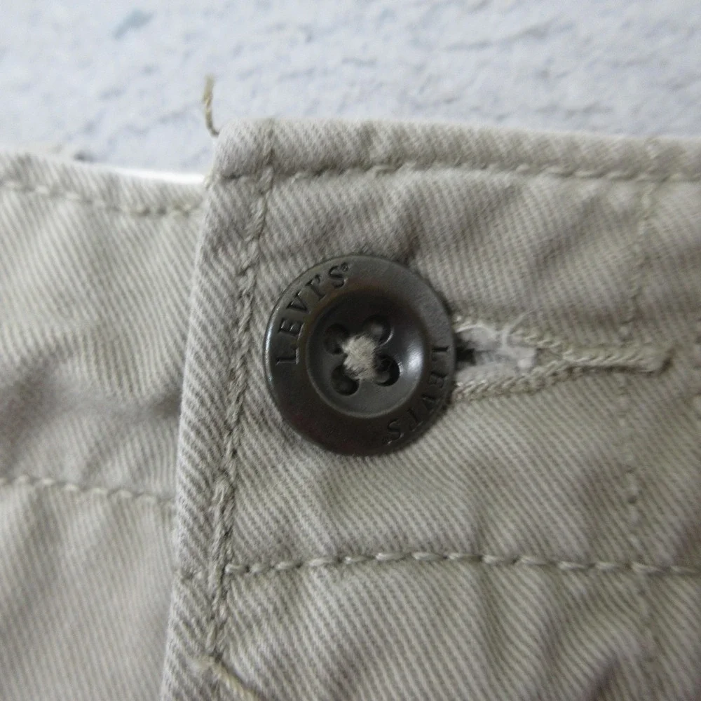 Levis Cargo Shorts Mens 34x11‎ Beige 100% Cotton Canvas Utility Hiking Outdoor